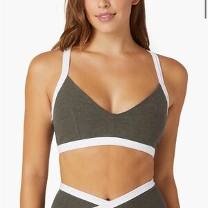 Beyond Yoga spacedye outlines Bra with White Trim